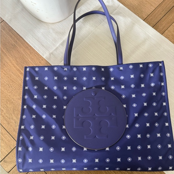 Tory Burch Blue Patterned Tote